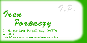 iren porpaczy business card